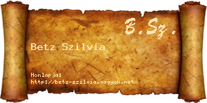 Betz Szilvia névjegykártya